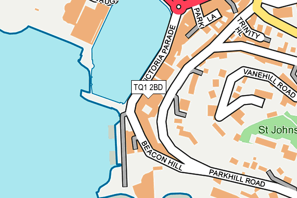 TQ1 2BD map - OS OpenMap – Local (Ordnance Survey)