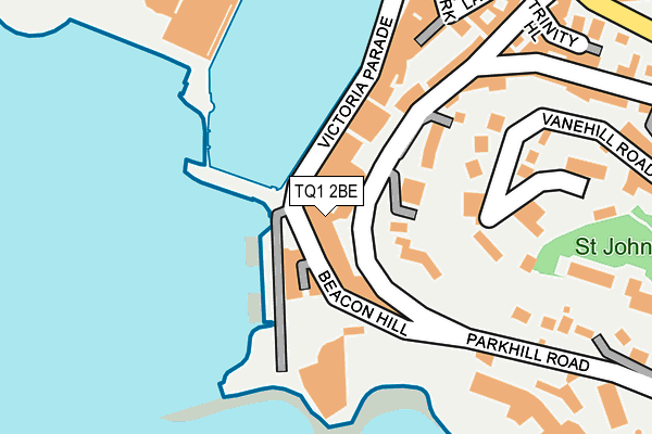 TQ1 2BE map - OS OpenMap – Local (Ordnance Survey)