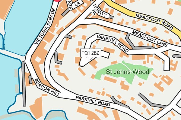 TQ1 2BZ map - OS OpenMap – Local (Ordnance Survey)