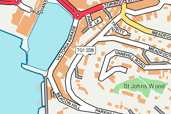 TQ1 2DB map - OS OpenMap – Local (Ordnance Survey)