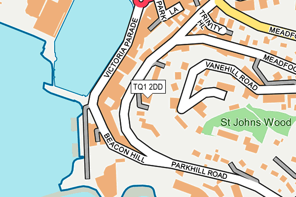 TQ1 2DD map - OS OpenMap – Local (Ordnance Survey)