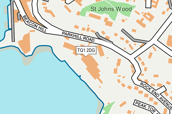 TQ1 2DG map - OS OpenMap – Local (Ordnance Survey)