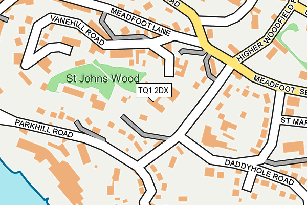 TQ1 2DX map - OS OpenMap – Local (Ordnance Survey)