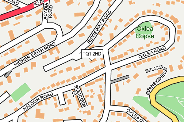 TQ1 2HD map - OS OpenMap – Local (Ordnance Survey)