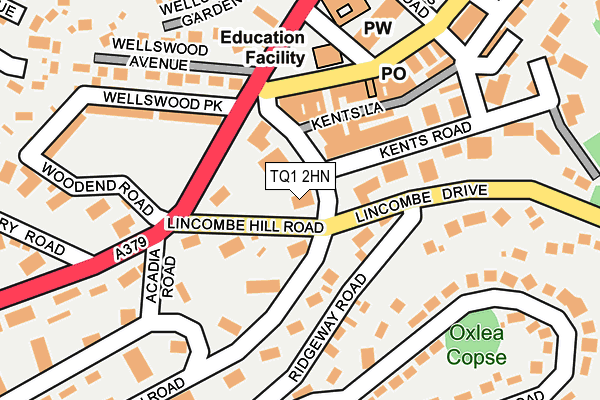 TQ1 2HN map - OS OpenMap – Local (Ordnance Survey)