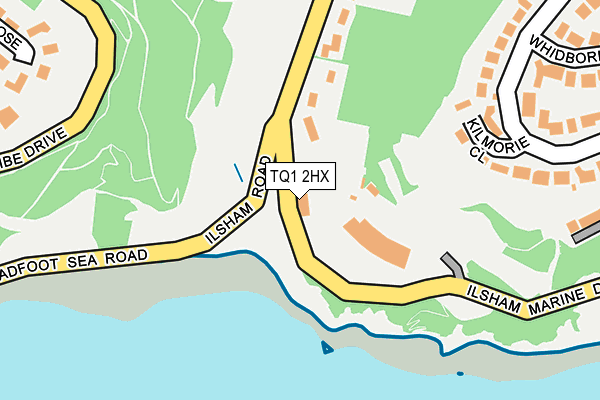 TQ1 2HX map - OS OpenMap – Local (Ordnance Survey)