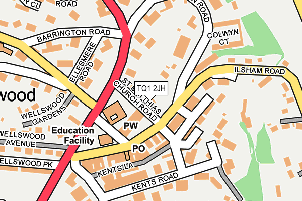 TQ1 2JH map - OS OpenMap – Local (Ordnance Survey)