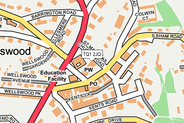TQ1 2JQ map - OS OpenMap – Local (Ordnance Survey)