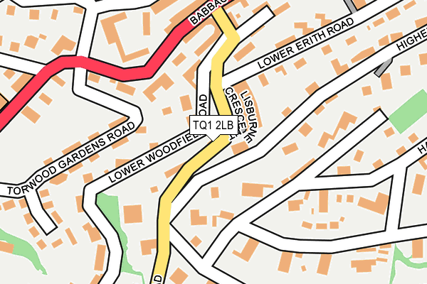 TQ1 2LB map - OS OpenMap – Local (Ordnance Survey)