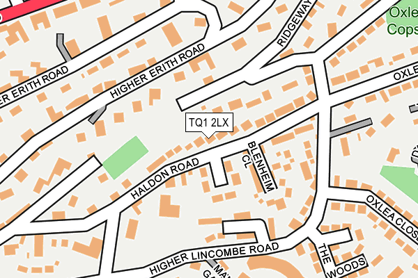 TQ1 2LX map - OS OpenMap – Local (Ordnance Survey)