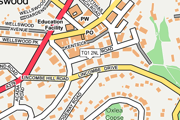 TQ1 2NL map - OS OpenMap – Local (Ordnance Survey)