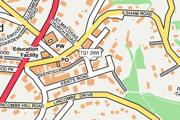 TQ1 2NW map - OS OpenMap – Local (Ordnance Survey)
