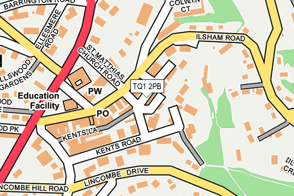 TQ1 2PB map - OS OpenMap – Local (Ordnance Survey)
