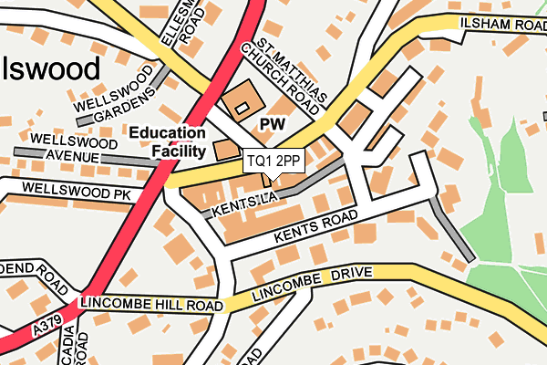 TQ1 2PP map - OS OpenMap – Local (Ordnance Survey)