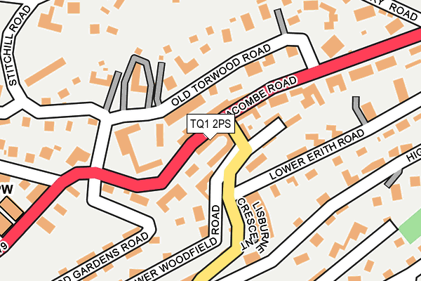 TQ1 2PS map - OS OpenMap – Local (Ordnance Survey)