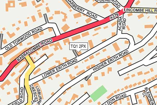 TQ1 2PX map - OS OpenMap – Local (Ordnance Survey)