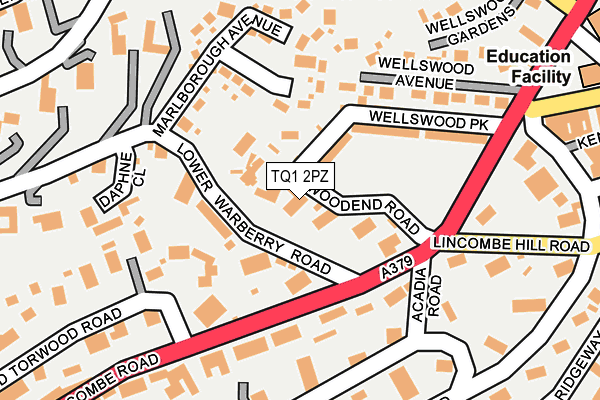 TQ1 2PZ map - OS OpenMap – Local (Ordnance Survey)