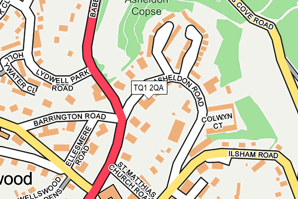 TQ1 2QA map - OS OpenMap – Local (Ordnance Survey)