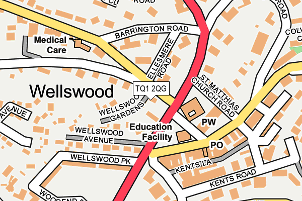 TQ1 2QG map - OS OpenMap – Local (Ordnance Survey)