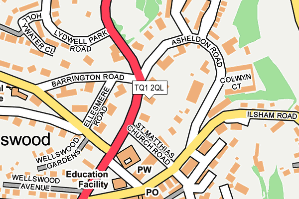 TQ1 2QL map - OS OpenMap – Local (Ordnance Survey)