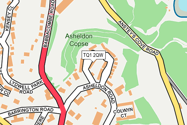 TQ1 2QW map - OS OpenMap – Local (Ordnance Survey)