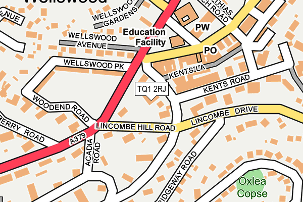 TQ1 2RJ map - OS OpenMap – Local (Ordnance Survey)
