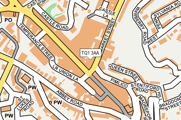 TQ1 3AA map - OS OpenMap – Local (Ordnance Survey)