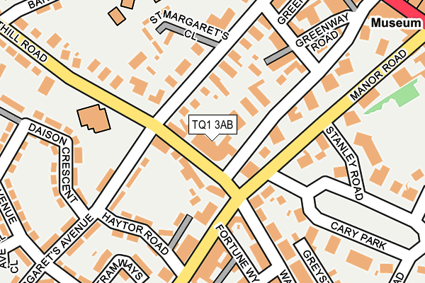 TQ1 3AB map - OS OpenMap – Local (Ordnance Survey)