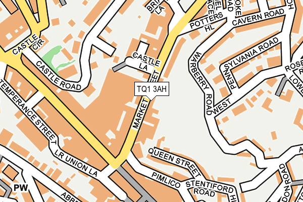 TQ1 3AH map - OS OpenMap – Local (Ordnance Survey)