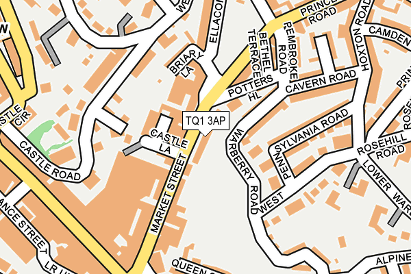 TQ1 3AP map - OS OpenMap – Local (Ordnance Survey)
