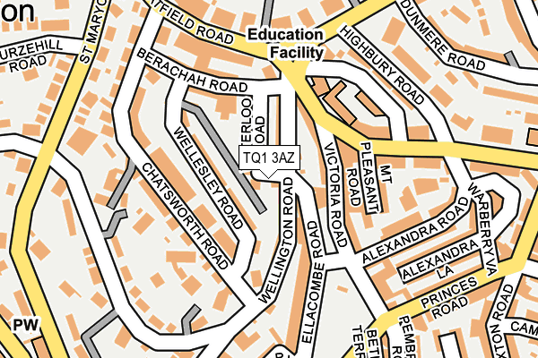 TQ1 3AZ map - OS OpenMap – Local (Ordnance Survey)