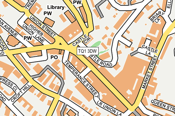 TQ1 3DW map - OS OpenMap – Local (Ordnance Survey)