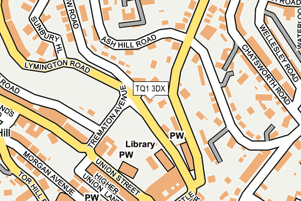 TQ1 3DX map - OS OpenMap – Local (Ordnance Survey)