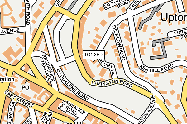 TQ1 3ED map - OS OpenMap – Local (Ordnance Survey)