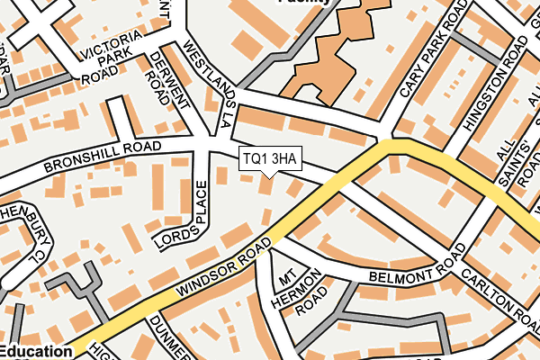 TQ1 3HA map - OS OpenMap – Local (Ordnance Survey)