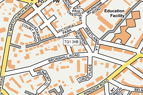 TQ1 3HB map - OS OpenMap – Local (Ordnance Survey)