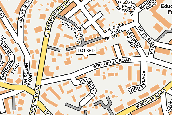 TQ1 3HD map - OS OpenMap – Local (Ordnance Survey)