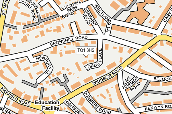 TQ1 3HS map - OS OpenMap – Local (Ordnance Survey)