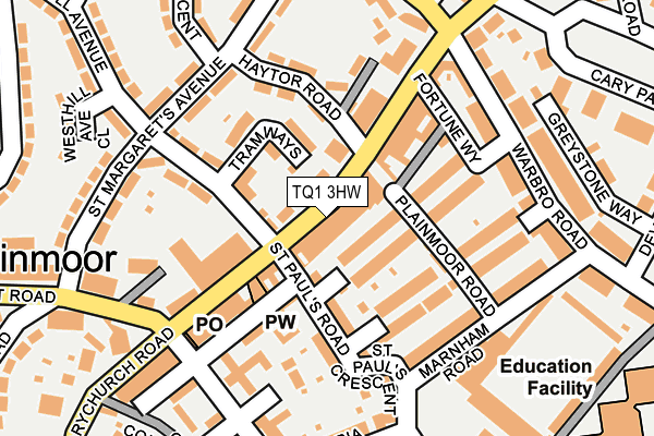 TQ1 3HW map - OS OpenMap – Local (Ordnance Survey)