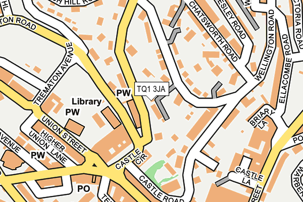 TQ1 3JA map - OS OpenMap – Local (Ordnance Survey)