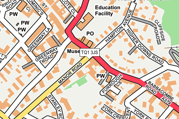 TQ1 3JS map - OS OpenMap – Local (Ordnance Survey)