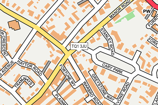 TQ1 3JU map - OS OpenMap – Local (Ordnance Survey)