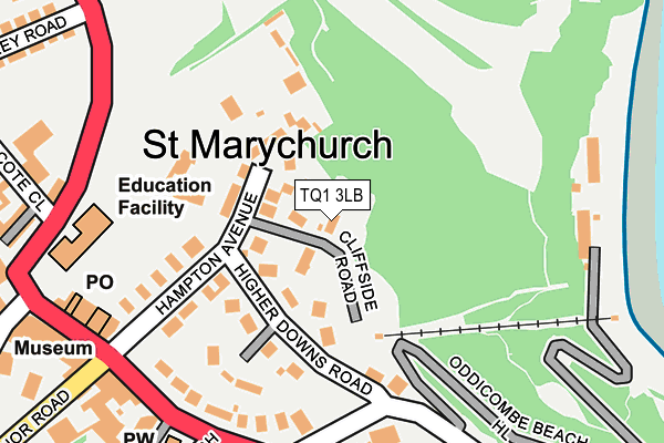 TQ1 3LB map - OS OpenMap – Local (Ordnance Survey)