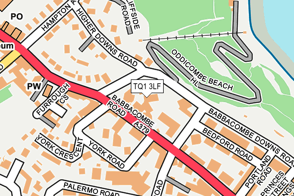 TQ1 3LF map - OS OpenMap – Local (Ordnance Survey)