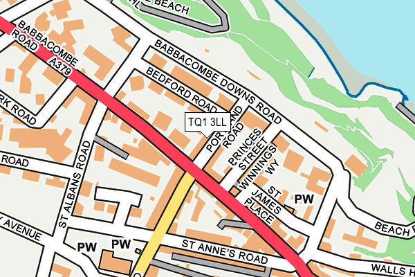 TQ1 3LL map - OS OpenMap – Local (Ordnance Survey)