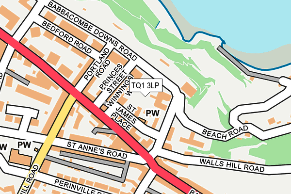 TQ1 3LP map - OS OpenMap – Local (Ordnance Survey)