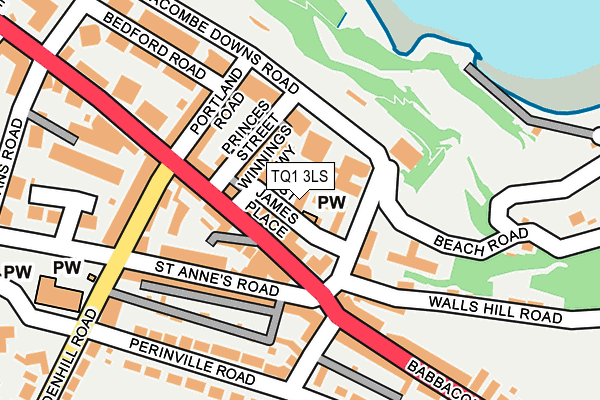 TQ1 3LS map - OS OpenMap – Local (Ordnance Survey)