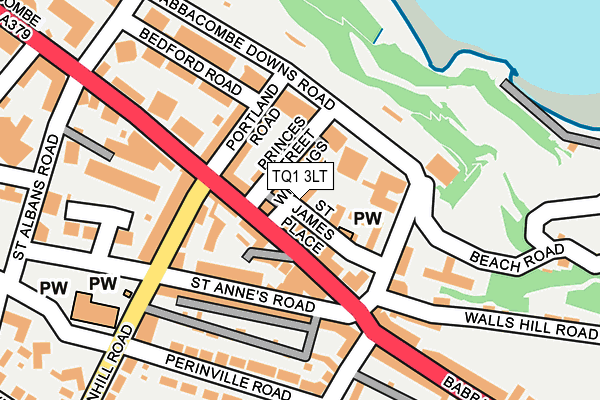 TQ1 3LT map - OS OpenMap – Local (Ordnance Survey)