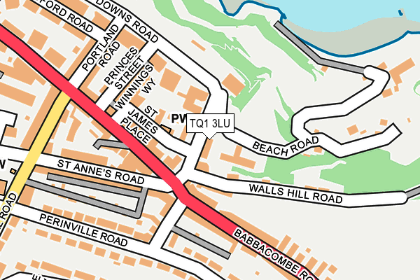 TQ1 3LU map - OS OpenMap – Local (Ordnance Survey)