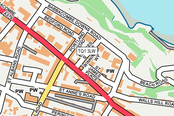 TQ1 3LW map - OS OpenMap – Local (Ordnance Survey)
